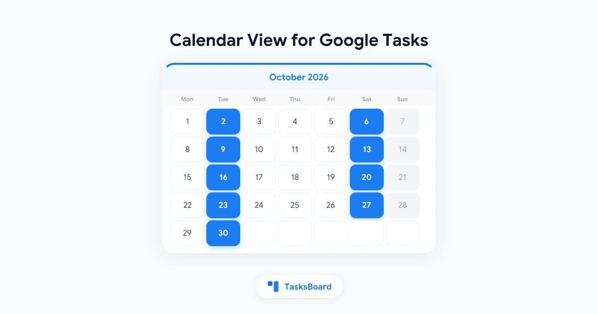 A Calendar View for Google Tasks: See Every Due Date on One Grid