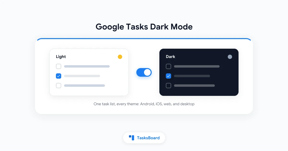 Google Tasks Dark Mode: How to Turn It On for Every Device