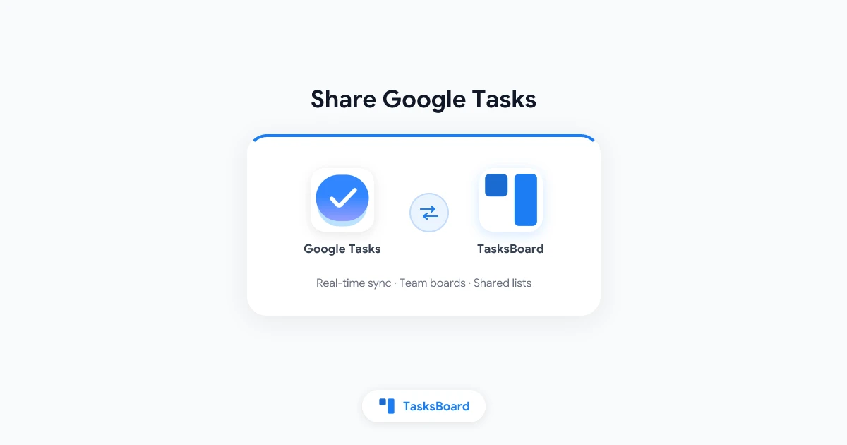Cómo compartir tus Google Tasks usando TasksBoard