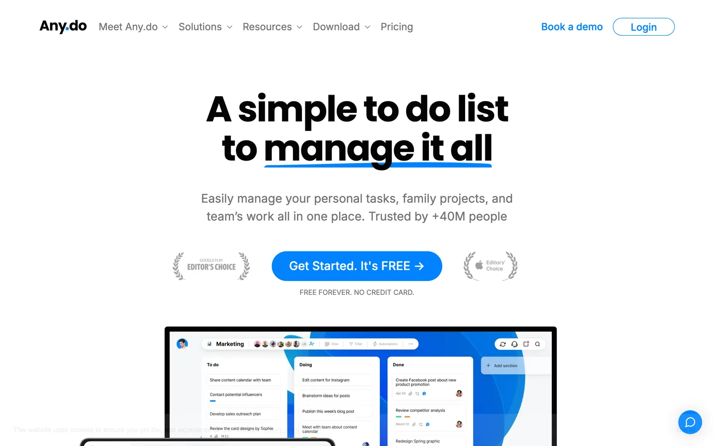 Any.do homepage