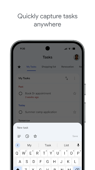 Natural language task entry — left column screenshot