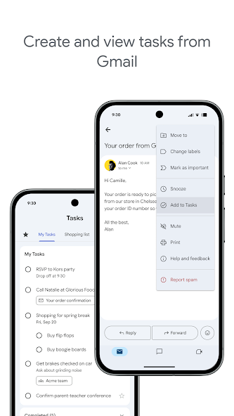 Gmail integration — left column screenshot