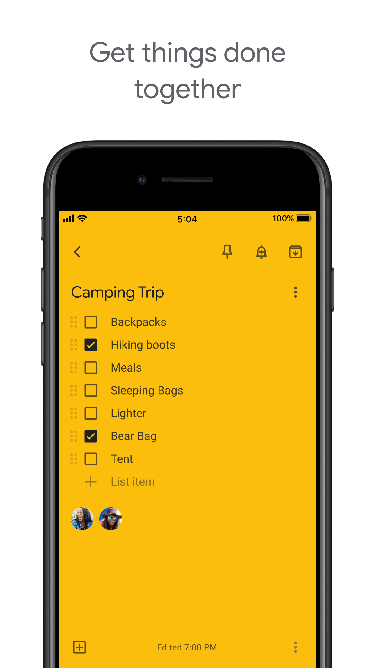 Organize by project or list — right column screenshot