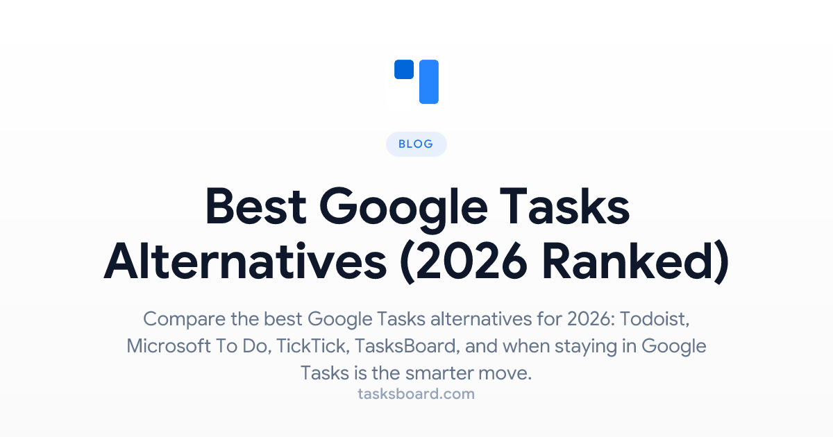 Best Google Tasks Alternatives (2026 Ranked)