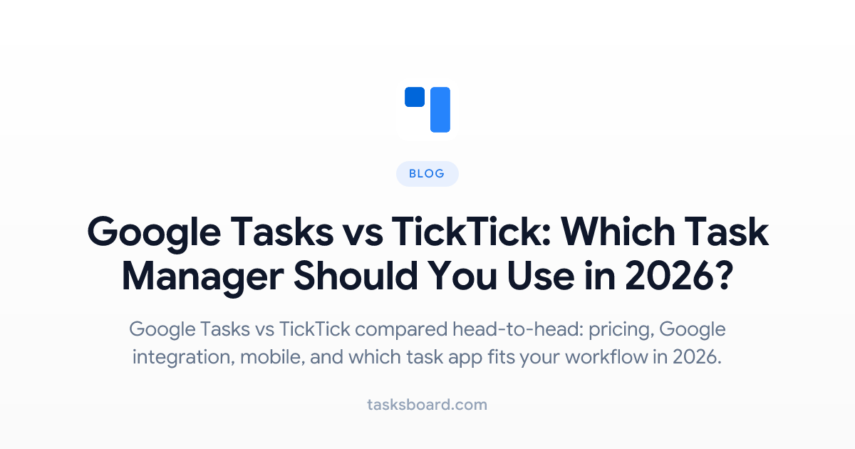 Hectek Task Google Tasks vs TickTick: Which Task Manager Should You Use in 2026?