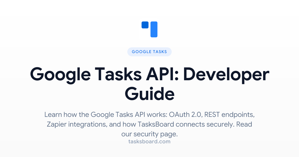 Google Tasks API: Developer Guide